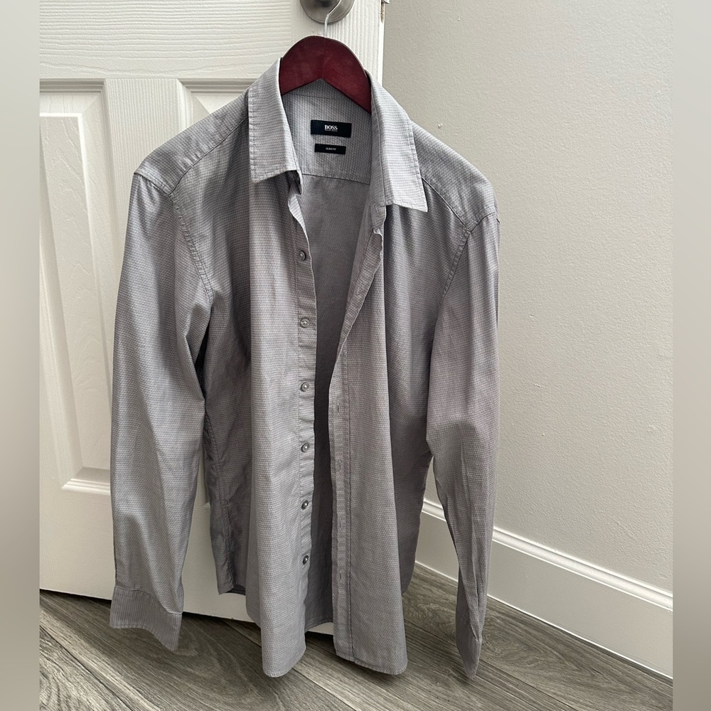 Boss slim fit button down shirt